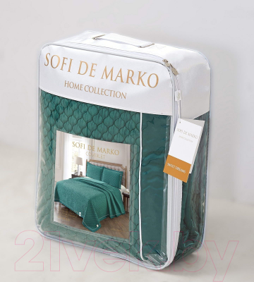 Набор текстиля для спальни Sofi de Marko Молли 160х220 / Пок-М-мл-160х220 (малахит)