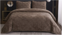 Набор текстиля для спальни Sofi de Marko Селена 160х220 / Пок-СЛк-160х220 (капучино) - 