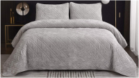 Набор текстиля для спальни Sofi de Marko Селена 160х220 / Пок-СЛср-160х220 (серебристый) - 