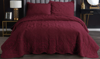 Набор текстиля для спальни Sofi de Marko Амара 240х260  / Пок-Ам-Бр-240х260 (бордовый)