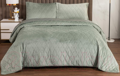 Набор текстиля для спальни Sofi de Marko Деметра 160х220 / Пок-5303зл-160х220 (зеленый)