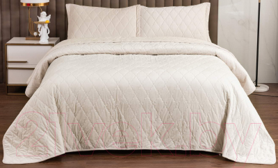 Набор текстиля для спальни Sofi de Marko Деметра 160х220 / Пок-5303Км-160х220 (кремовый)