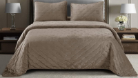Набор текстиля для спальни Sofi de Marko Иоланта 160х220 / Пок-Ио-Кч-160х220 (капучино) - 