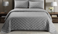 Набор текстиля для спальни Sofi de Marko Иоланта 160х220 / Пок-Ио-Ср-160х220 (серый) - 