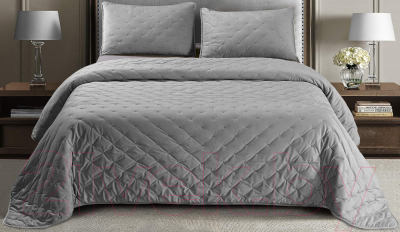 Набор текстиля для спальни Sofi de Marko Иоланта 160х220 / Пок-Ио-Ср-160х220 (серый)