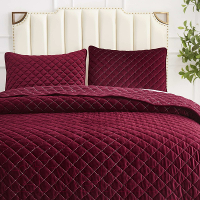Набор текстиля для спальни Sofi de Marko Мартин 240х260 / Пок-МТ-240х260б (бордовый)