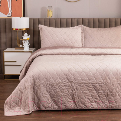 Набор текстиля для спальни Sofi de Marko Деметра 160х220 / Пок-5303ПР-160х220 (пепельно-розовый)