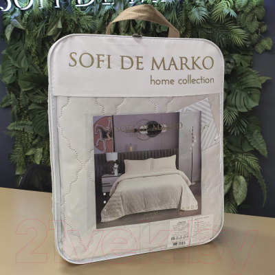 Набор текстиля для спальни Sofi de Marko Деметра 240х260 / Пок-5303Сс-240х260 (светло-серый)