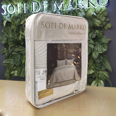 Набор текстиля для спальни Sofi de Marko Ноэль 240х260 / Пок-Нэ-240х260пд (пудра)