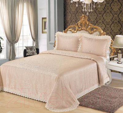 Набор текстиля для спальни Sofi de Marko Франческа 240х260 / Пок-Фр56-240х260 (розовый)