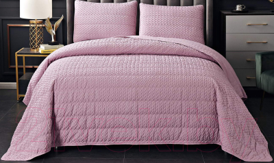 Набор текстиля для спальни Sofi de Marko Ирма 230х250 / Пок-Ир-230х250пд (пудровый)