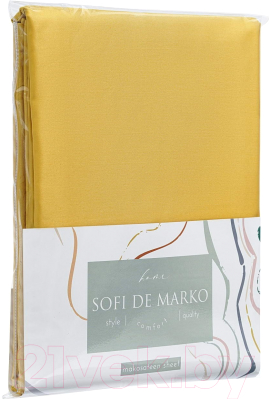 Простыня Sofi de Marko Premium Mako 180х230 / Пр-Пм-гр-180х230 (горчичный)