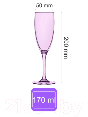 Набор бокалов Promsiz (O)V/F-1687/S/Z/6/I (глянцевая радуга фиолетовый)