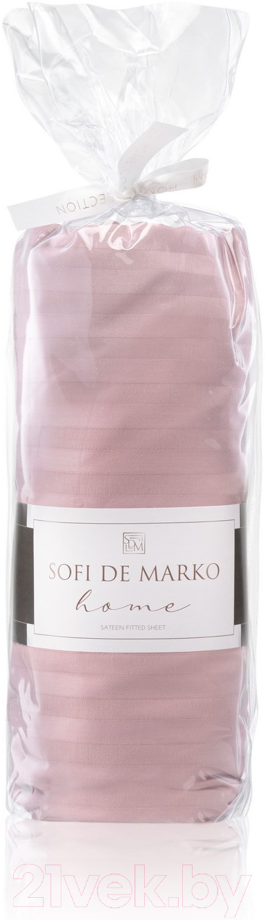 Простыня Sofi de Marko Морган 160х200х30 / Пр-Мг-пр-160х200х30 (пепельно-розовый) — фото 2