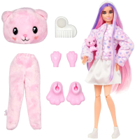 Кукла с аксессуарами Barbie Плюшевый костюм Медвежонок / HKR04 - 