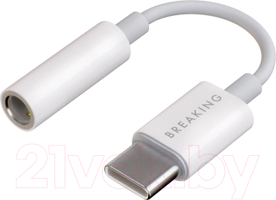 Кабель/переходник Breaking AUX 3.5мм - USB-C / 24561 (белый)