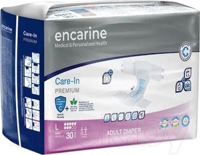 Подгузники для взрослых Encarine Premium 8 капель Large (30шт)