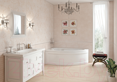 Изображение товара Декоративная плитка Cersanit Fresco Flower Рельеф (297x600, светло-бежевый)