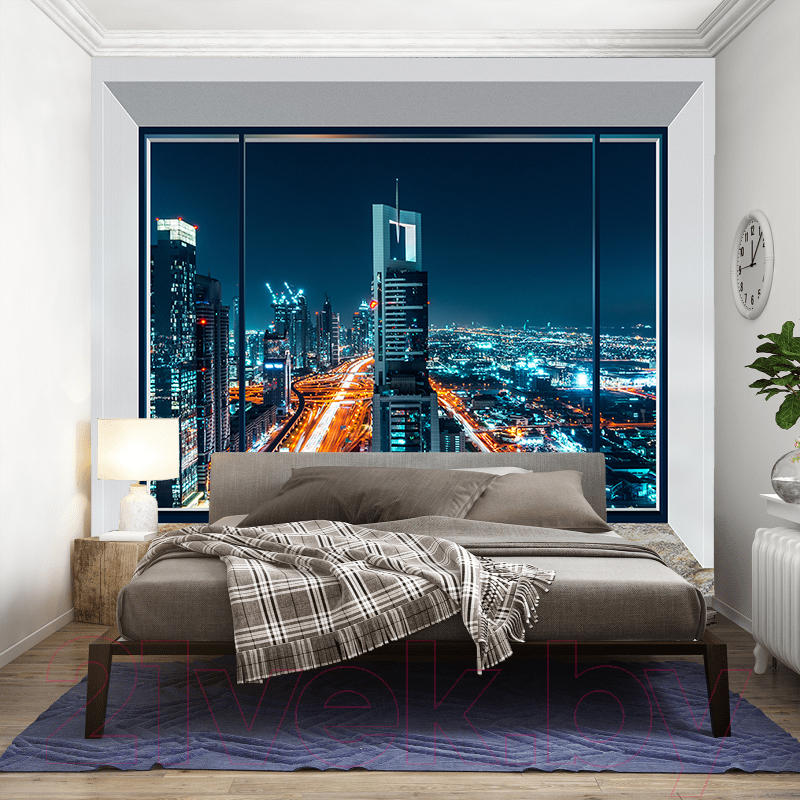 Фотообои листовые Citydecor Ночной город панорама (300x254)