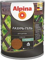 Защитно-декоративный состав Alpina Лазурь-гель (750мл, орех) - 