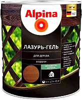 Защитно-декоративный состав Alpina Лазурь-гель (2.5л, рябина) - 