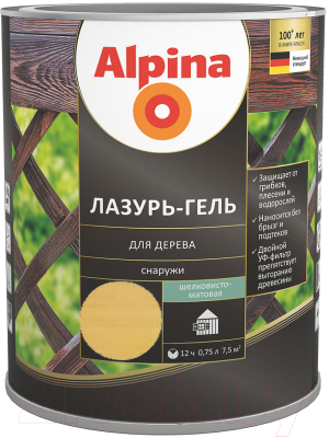 Защитно-декоративный состав Alpina Лазурь-гель (750мл, сосна)