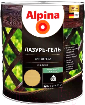 Защитно-декоративный состав Alpina Лазурь-гель (2.5л, сосна)