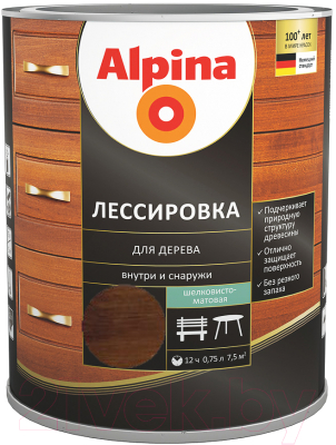 Защитно-декоративный состав Alpina Лессировка (750мл, палисандр)