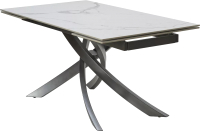 Обеденный стол M-City Estebio 160 Gloss / 614M05574 (Statuario White Solid Ceramic/серый металлик) - 
