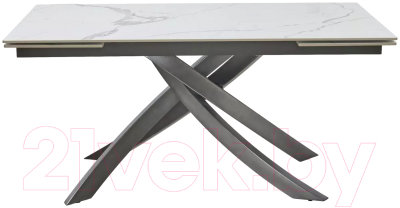 Обеденный стол M-City Estebio 160 Gloss / 614M05574 (Statuario White Solid Ceramic/серый металлик)
