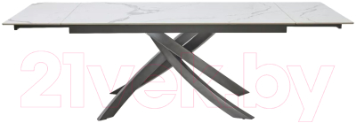 Обеденный стол M-City Estebio 160 Gloss / 614M05574 (Statuario White Solid Ceramic/серый металлик)
