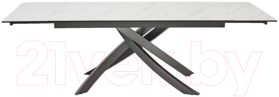 Обеденный стол M-City Estebio 160 KL-99 / 614M05573 (белый мрамор мат/итальянская керамика/серый)