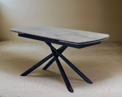 Обеденный стол M-City Rivoli 140 Gloss / 614M05544 (Amber Jade Solid Ceramic/Black)