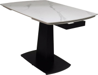 Обеденный стол M-City Balde 120 Matt / 614M05563 (White Marble Solid Ceramic/Black) - 