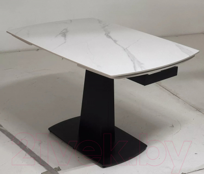 Обеденный стол M-City Balde 120 Matt / 614M05563 (White Marble Solid Ceramic/Black)