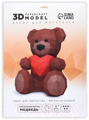 Объемная модель Sima-Land Полигональная фигура. Медведь / 7980587
