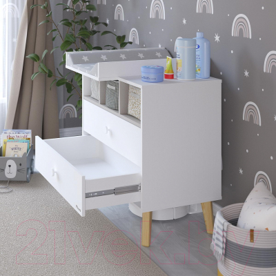 Комод пеленальный Pituso Kids Luxor ЛДСП (белый премиум/кашемир)