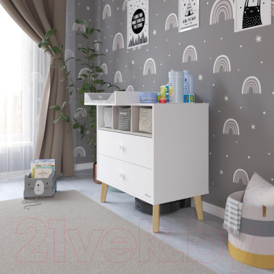 Комод пеленальный Pituso Kids Luxor ЛДСП (белый премиум/кашемир)