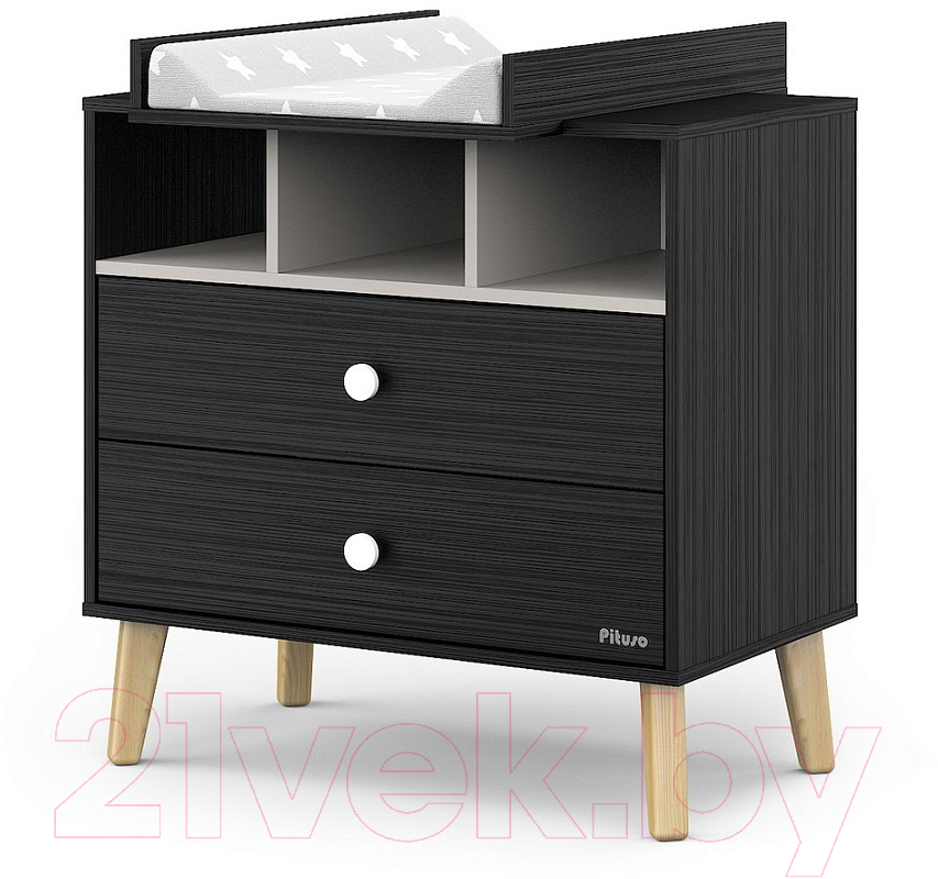 Комод пеленальный Pituso Kids Luxor ЛДСП (черный/кашемир) — фото 2