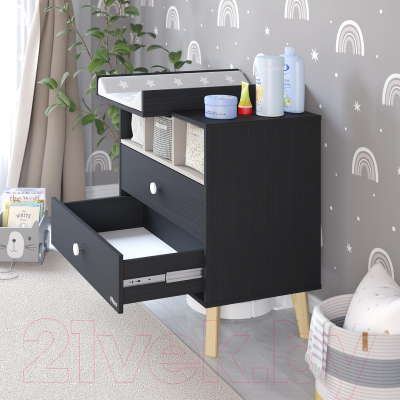 Комод пеленальный Pituso Kids Luxor ЛДСП (черный/кашемир)