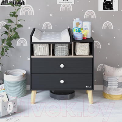 Комод пеленальный Pituso Kids Luxor ЛДСП (черный/кашемир)