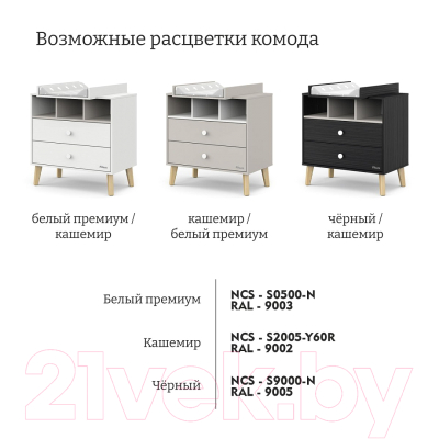 Комод пеленальный Pituso Kids Luxor ЛДСП (черный/кашемир)