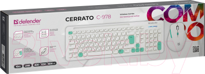 Клавиатура+мышь Defender Cerrato C-978 / 45978 (белый/синий)