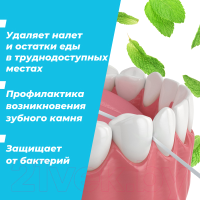 Зубная нить REACH Пропитанная воском с мятным вкусом (50м)