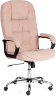Кресло офисное Tetchair СН9944 флок/хром (бежевый) - 