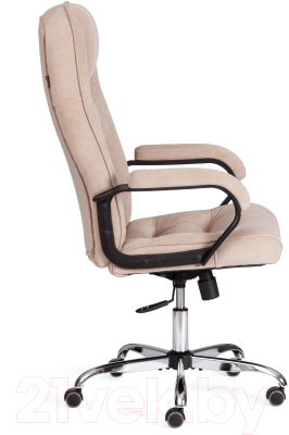 Кресло офисное Tetchair СН9944 флок/хром (бежевый)