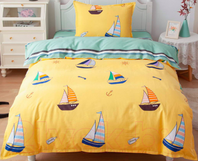 Изображение товара Комплект постельного белья Sofi de Marko Кораблики / Дет-783 (желтый)