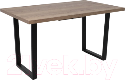 Обеденный стол Listvig Fit 120 раздвижной 120-160x85 (дуб канзас коричневый/черный)