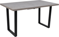 Обеденный стол Listvig Fit 140 раздвижной 140-180x85 (бетон светлый/черный) - 