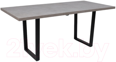 Обеденный стол Listvig Fit 140 раздвижной 140-180x85 (бетон светлый/черный)